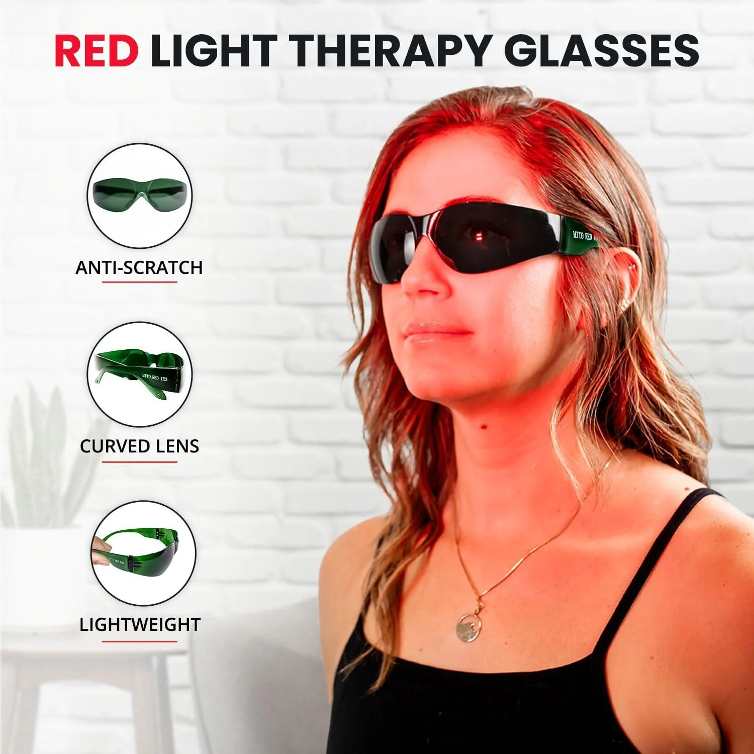 Mito Red Light | Red Light Therapy Glasses IR3 (Dark) - Image 4